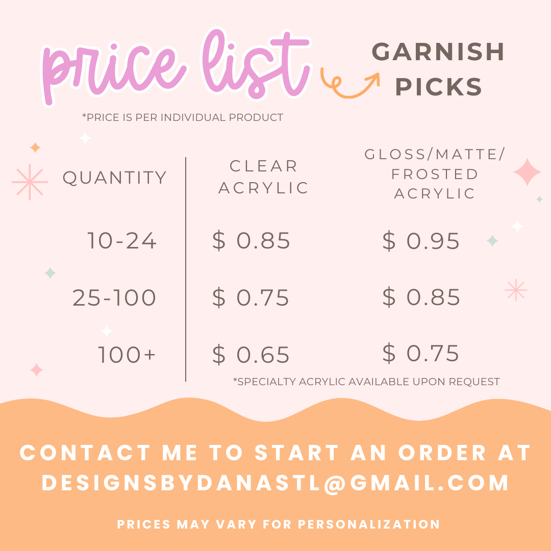 Personalized Garnish Picks