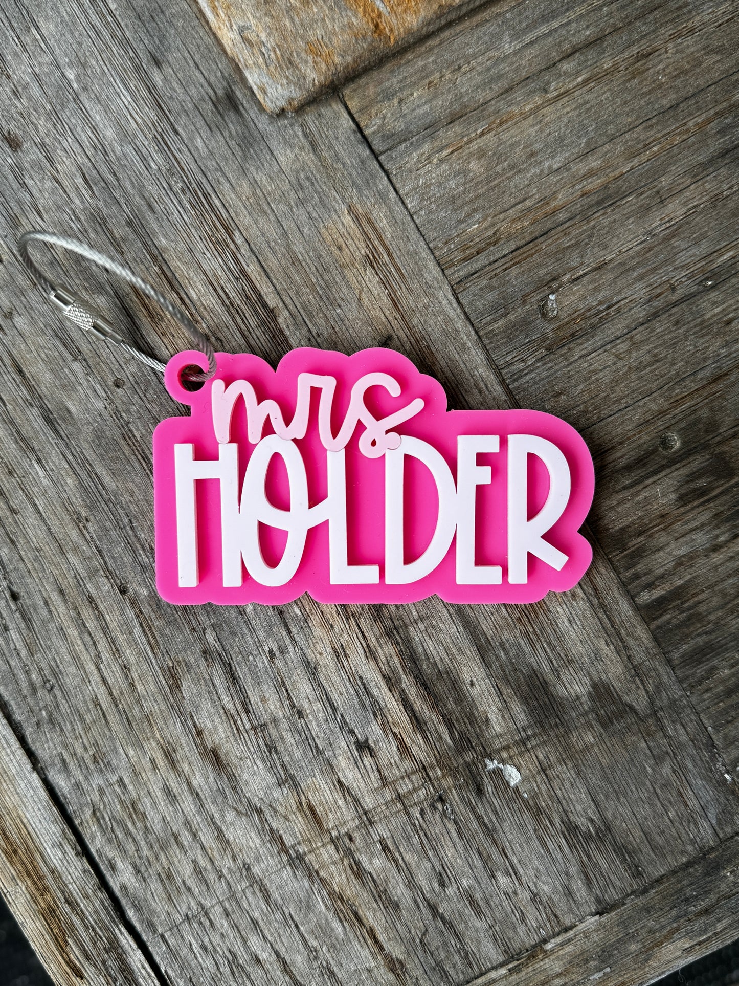 Small/Large Name TEACHER Bag Tag