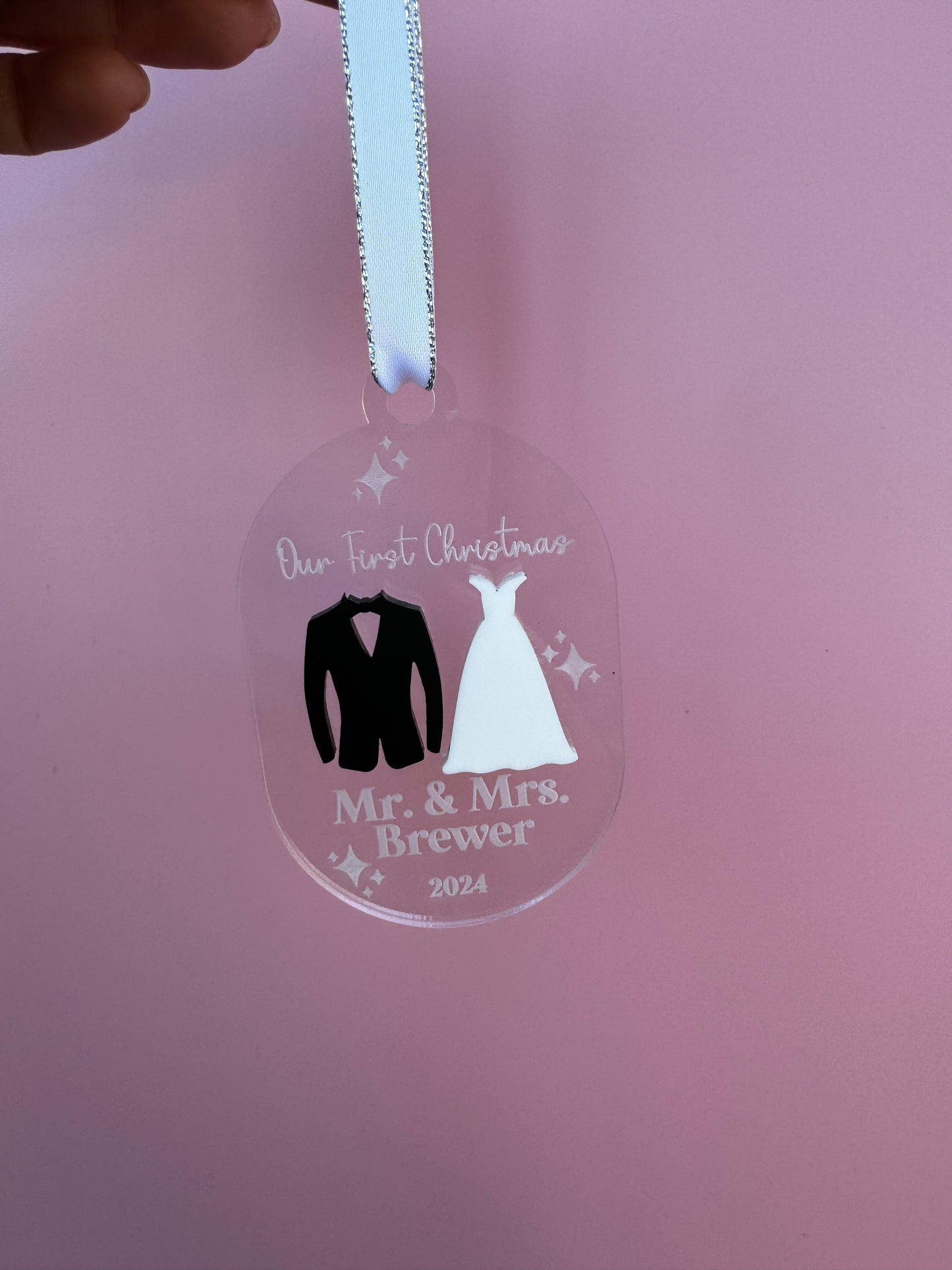 Marriage Silhouette Acrylic Ornament