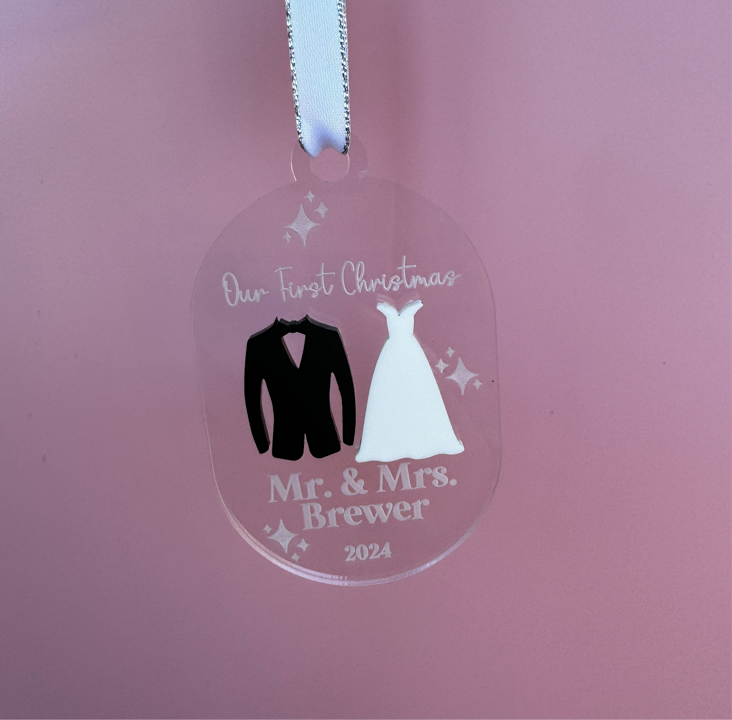 Marriage Silhouette Acrylic Ornament