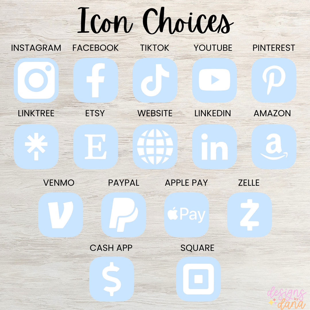 Digital Business Card - Social Media Icons & Payment Apps