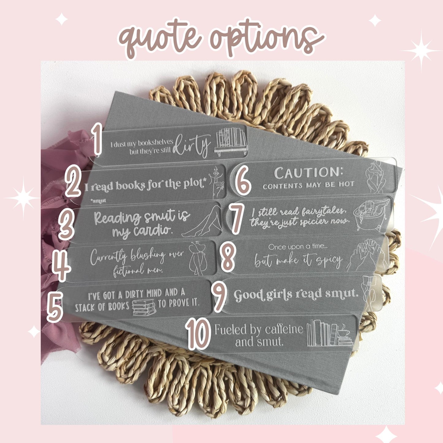 Smut Acrylic Bookmark with Funny Quote Snarky Book Gift NSFW Gift Spicy Reader Gift Smut Reader Gift Gift for Book Lover Spicy Book Gift