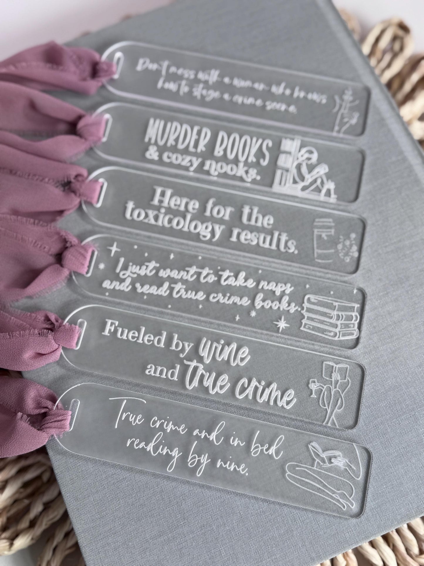 True Crime Acrylic Bookmark Psychological Thriller Bookmark True Crime Lover Gift Gift for Thriller Reader Reader Gift Gift for Book Lover