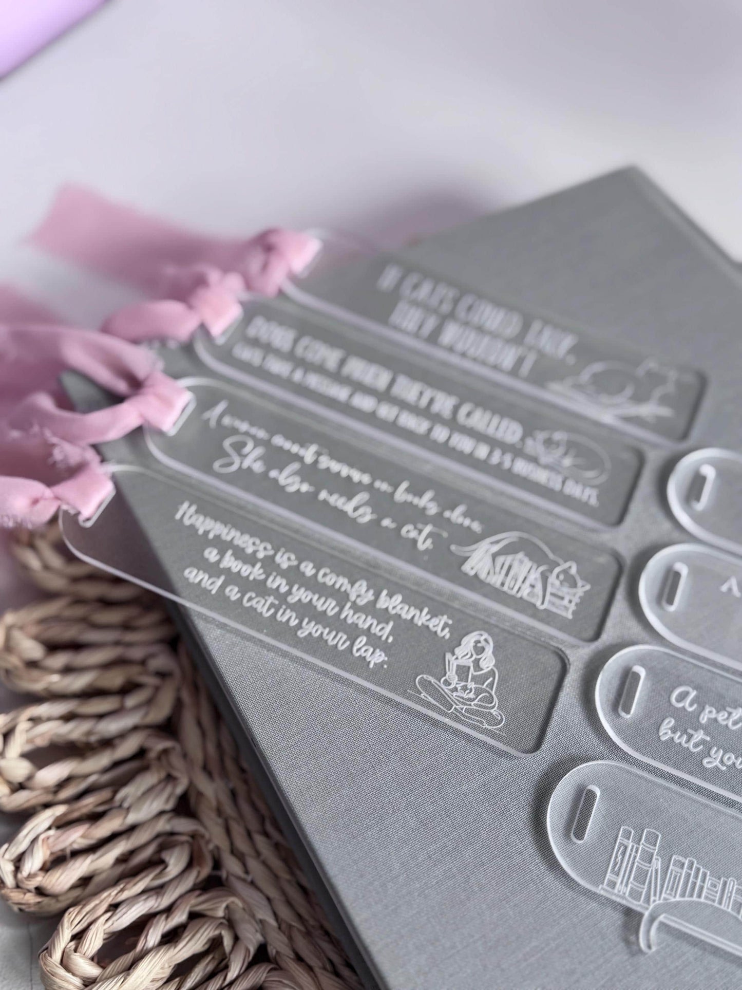 Cat Acrylic Bookmark with Funny Quote Cat Puns Gift Cat Lover Gift Bookish Cat Gift Reader Gift Gift for Book Lover Cute Gift for Reader