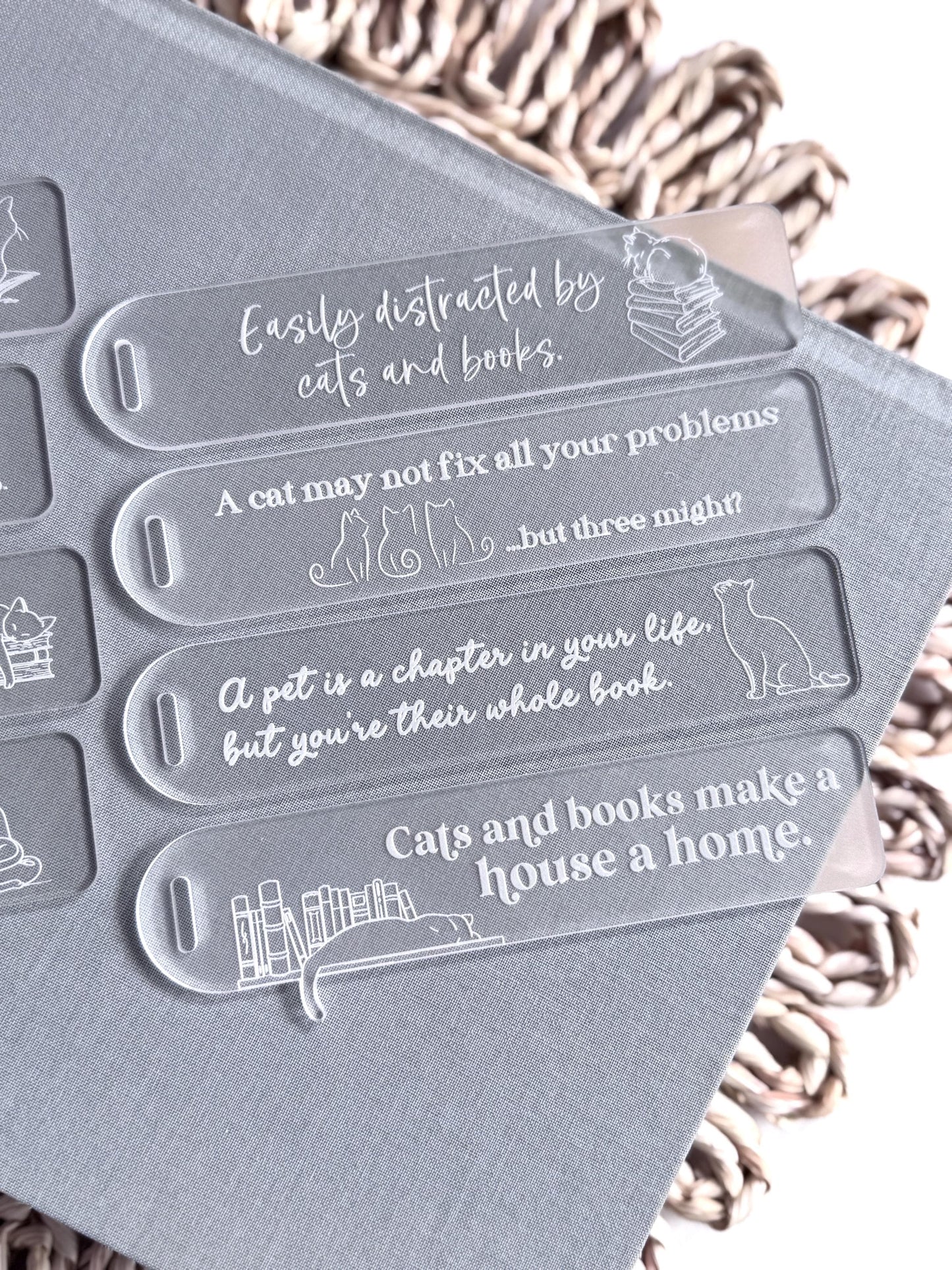 Cat Acrylic Bookmark with Funny Quote Cat Puns Gift Cat Lover Gift Bookish Cat Gift Reader Gift Gift for Book Lover Cute Gift for Reader