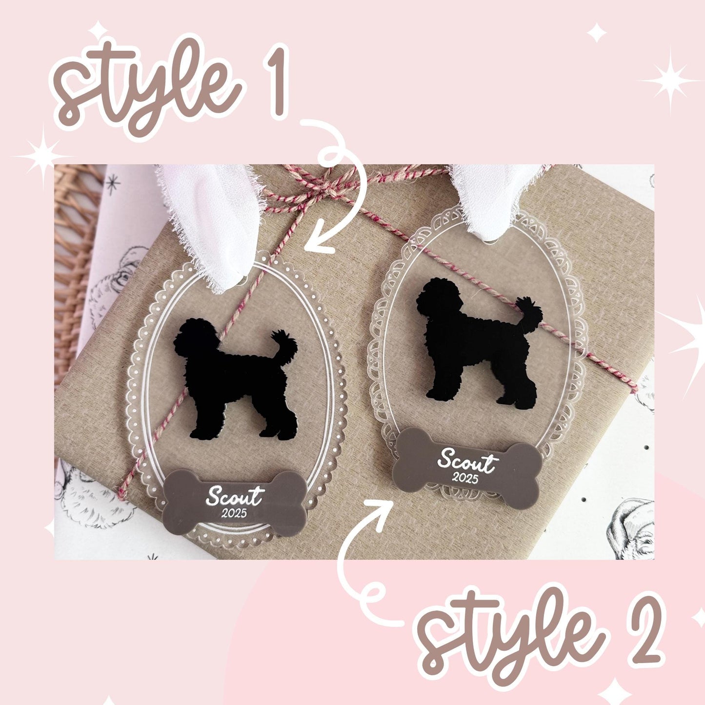 Pet Ornament Custom Ornament Laser Made Ornament Dog Silhouette Ornament Sentimental Gift Pet Owner Gift Keepsake Ornament Handmade Ornament