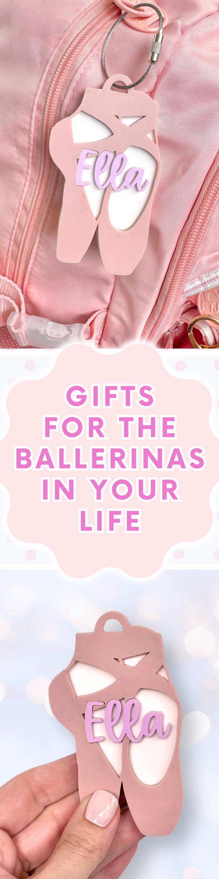 Ballet Bag Tag Personalized Gift for Dancer Keychain Dance Gift for Girl Stocking Stuffer Ballerina Keychain Pointe Shoes Dance Studio Gift