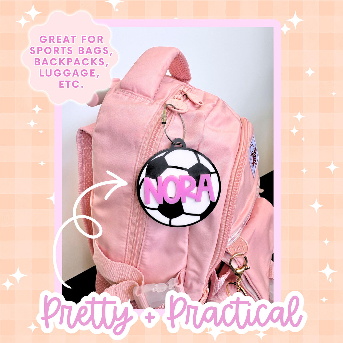 Soccer Bag Tag Personalized Soccer Player Gift Boy Girl Custom Birthday Present Soccer Team Sports Acrylic Backpack Charm Monogram Luggage