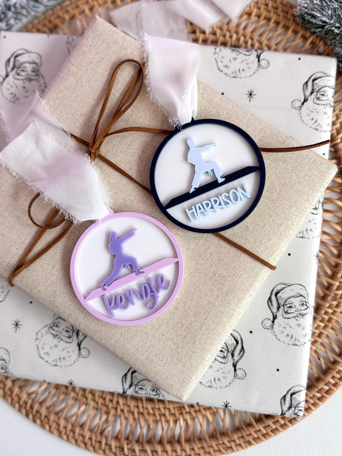 Martial Arts Ornament Personalized Taekwondo Karate Gift Christmas Ornament Sensei Coach Student Present Custom Name Acrylic Keepsake Kids