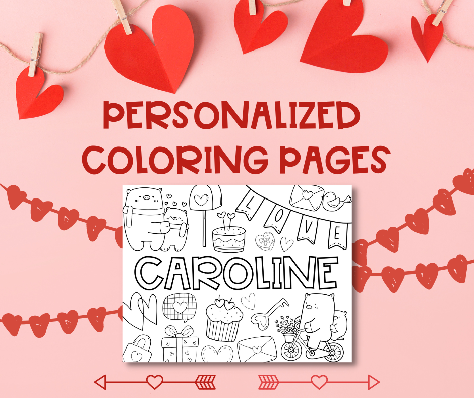 Personalized Valentine's Day Coloring Page