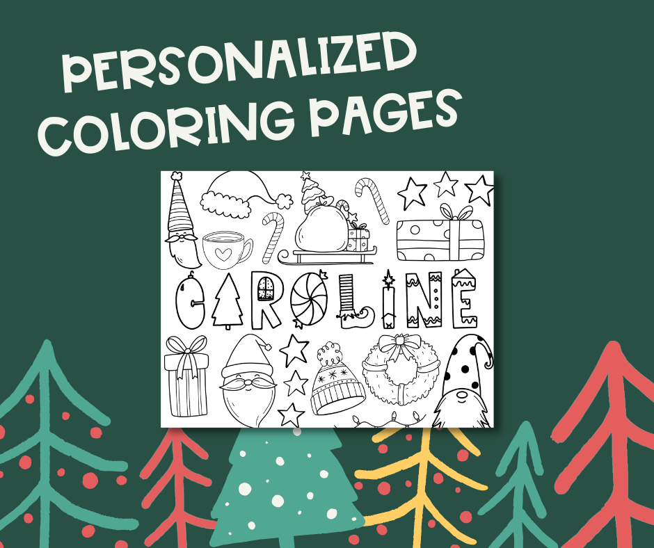 Personalized Christmas Coloring Page
