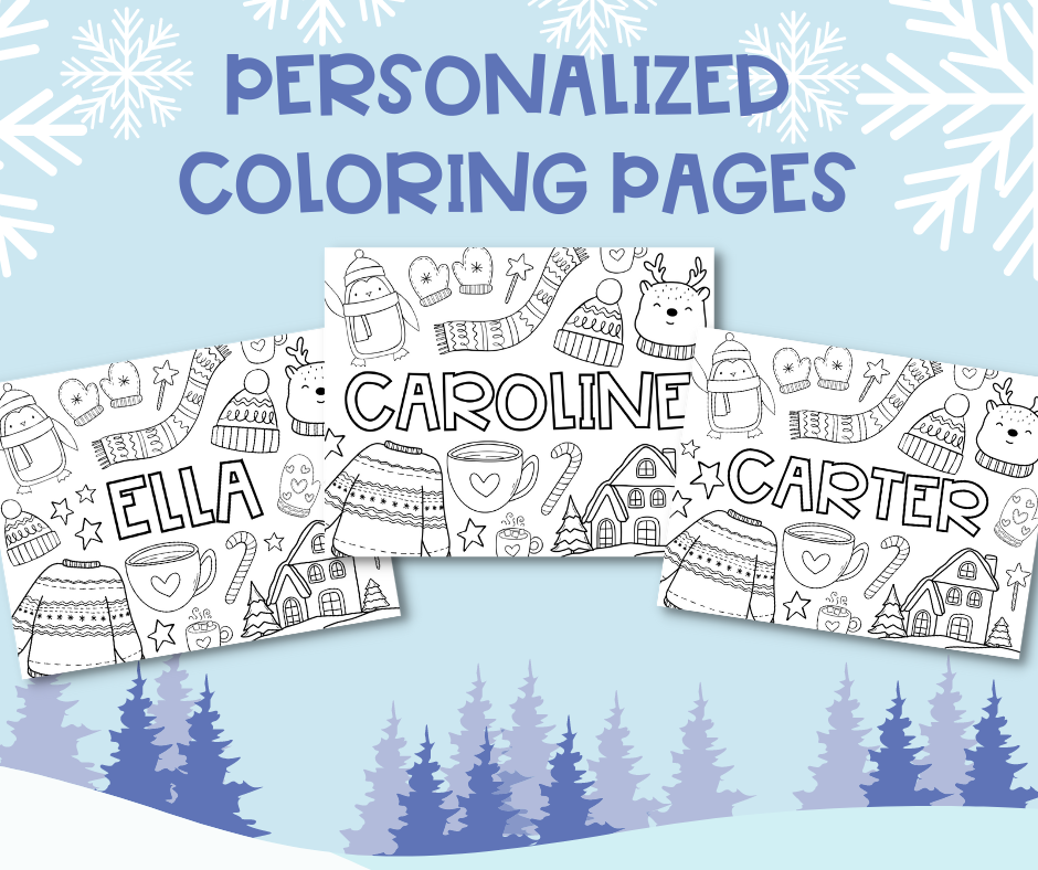 Personalized Winter Coloring Page