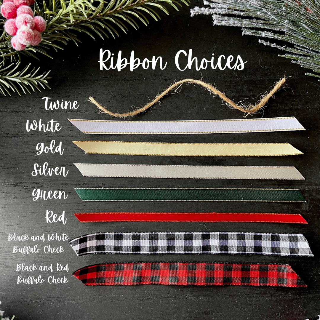 Tree Shaped Stocking Tag - Wood Lettering
