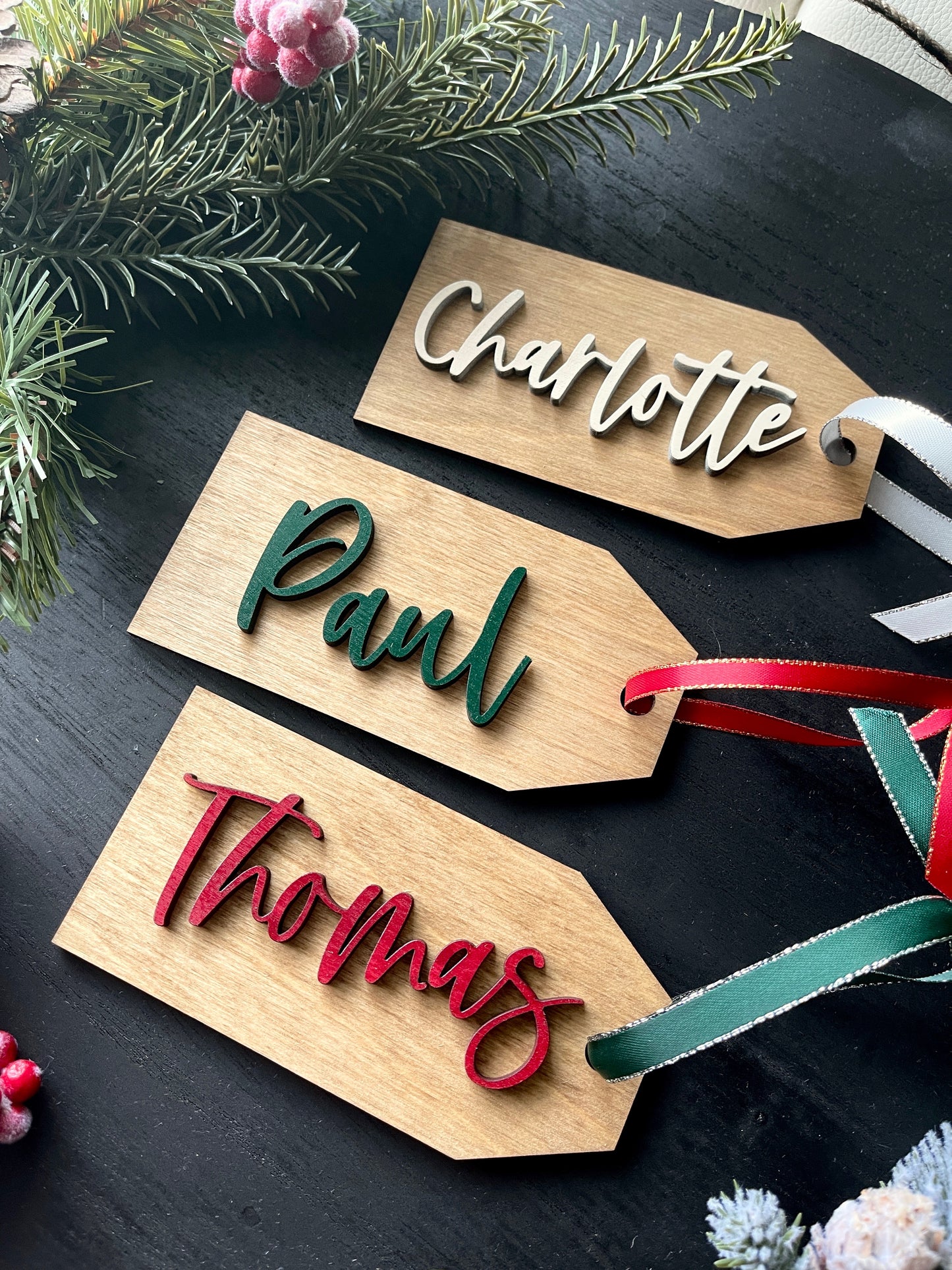 Stocking Tag - Wood Lettering