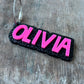 Black Leopard Print Layered Acrylic Name Bag Tag