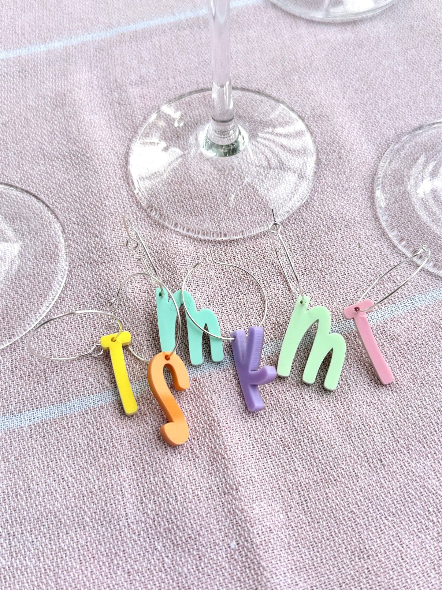 Letter Wine Charms - Font 2