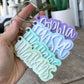 Layered Acrylic Name Bag Tag (White Lettering)