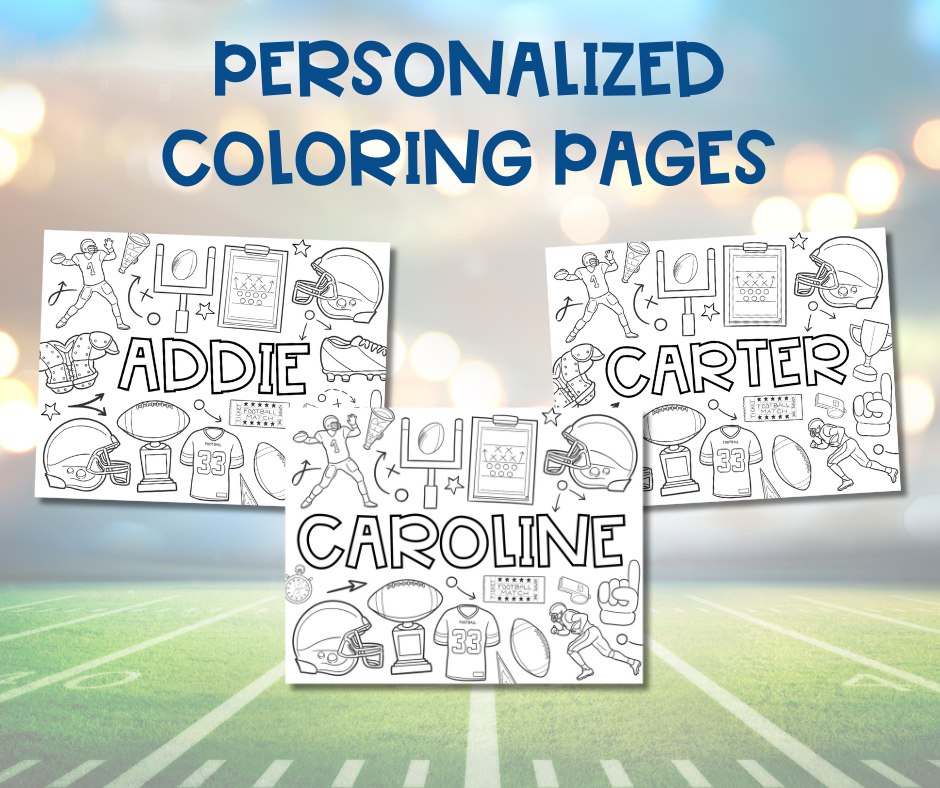 Personalized Super Bowl Coloring Page