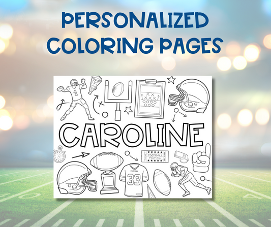 Personalized Super Bowl Coloring Page