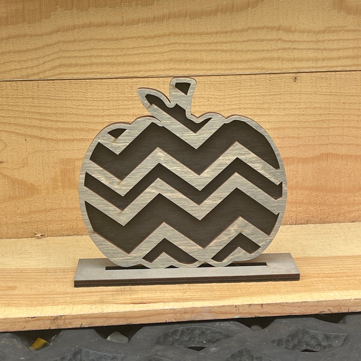 Small Brown Chevron Pumpkin