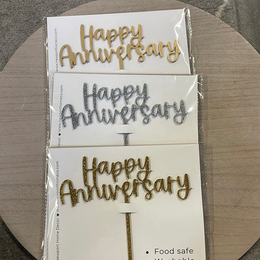 Happy Anniversary Cake Topper