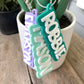 Layered Acrylic Name Bag Tag (White Lettering)