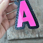 Black Leopard Print Layered Acrylic Letter Bag Tag