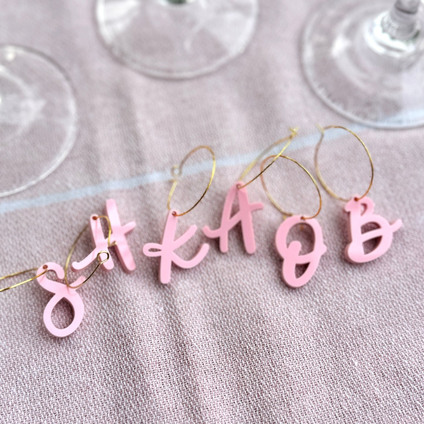 Letter Wine Charms - Font 1