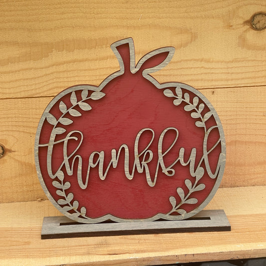 Medium Burgundy Thankful Pumpkin