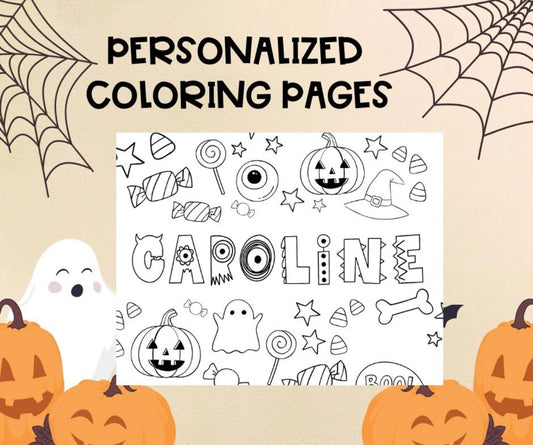 Personalized Halloween Coloring Page