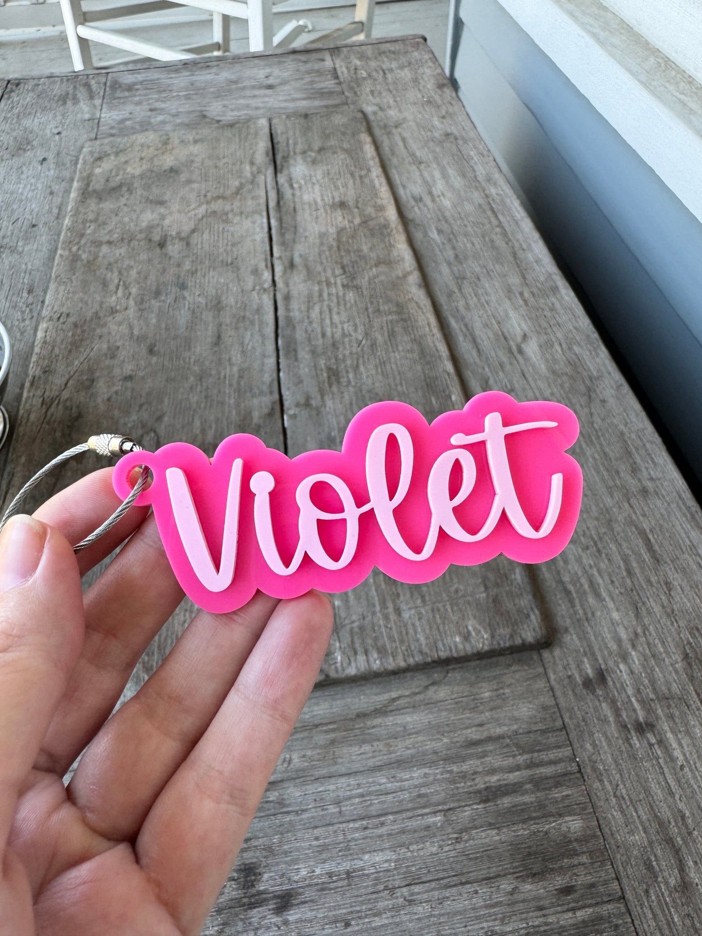 Layered Acrylic Name Bag Tag