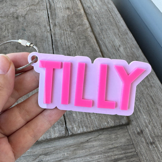 Layered Acrylic Name Bag Tag