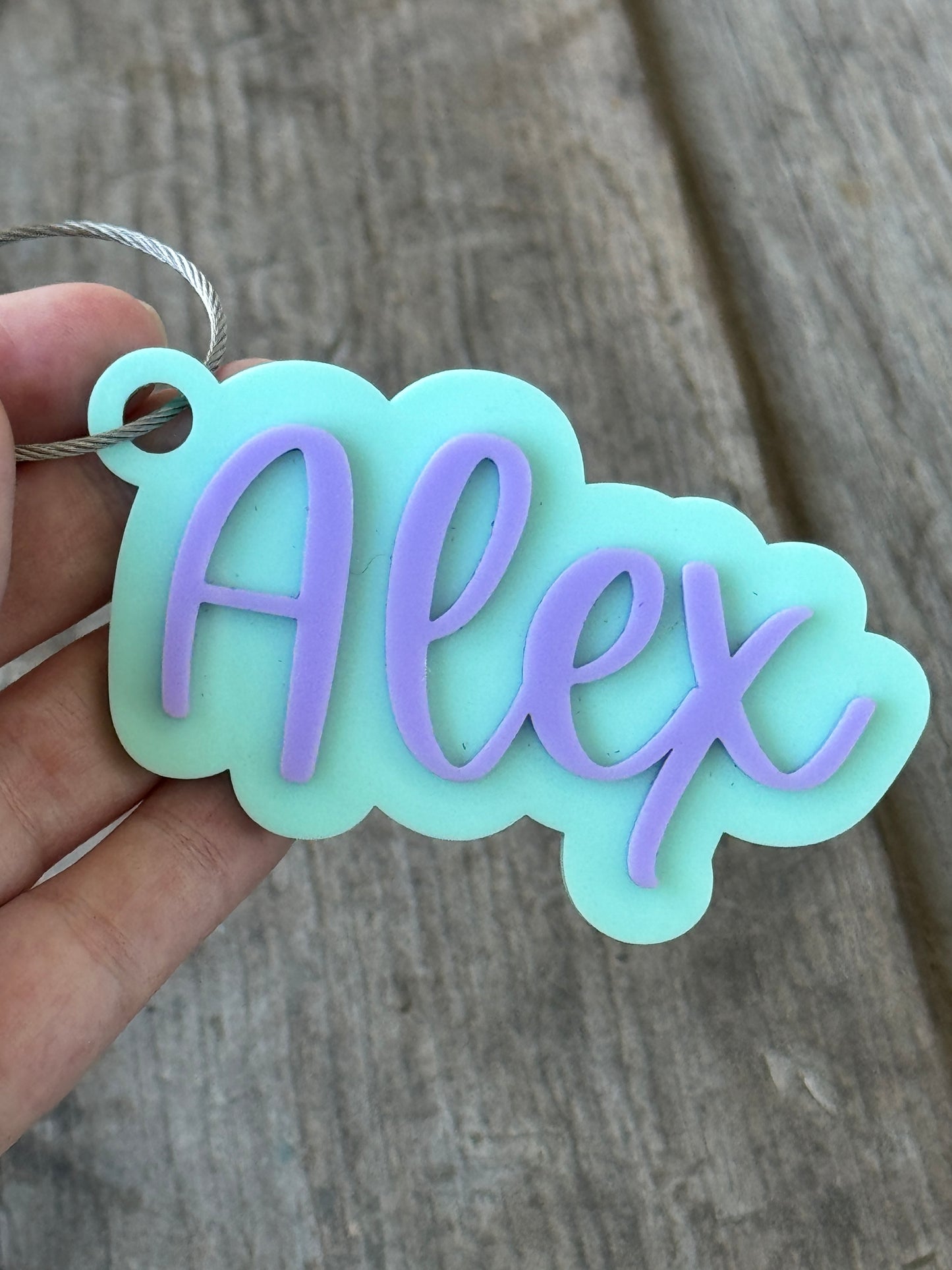 Layered Acrylic Name Bag Tag