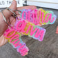 Rainbow Cheetah Layered Acrylic Keychain