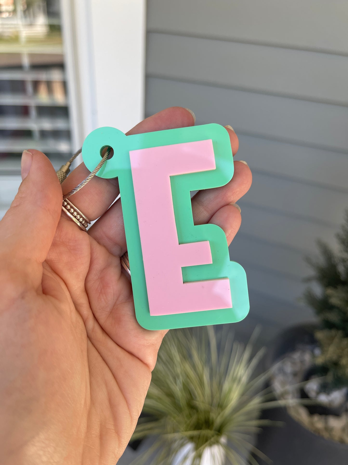 Layered Acrylic Letter Bag Tag