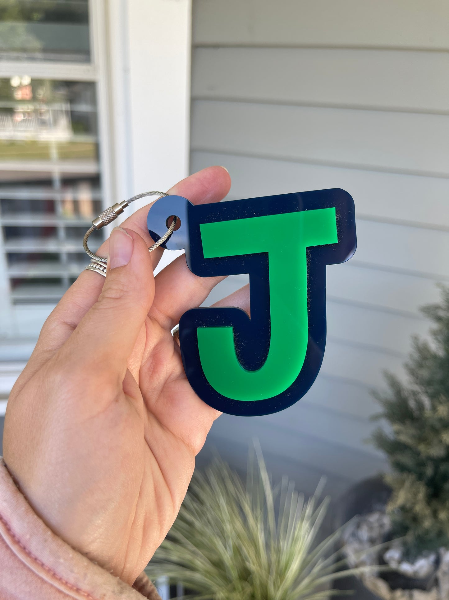 Layered Acrylic Letter Bag Tag