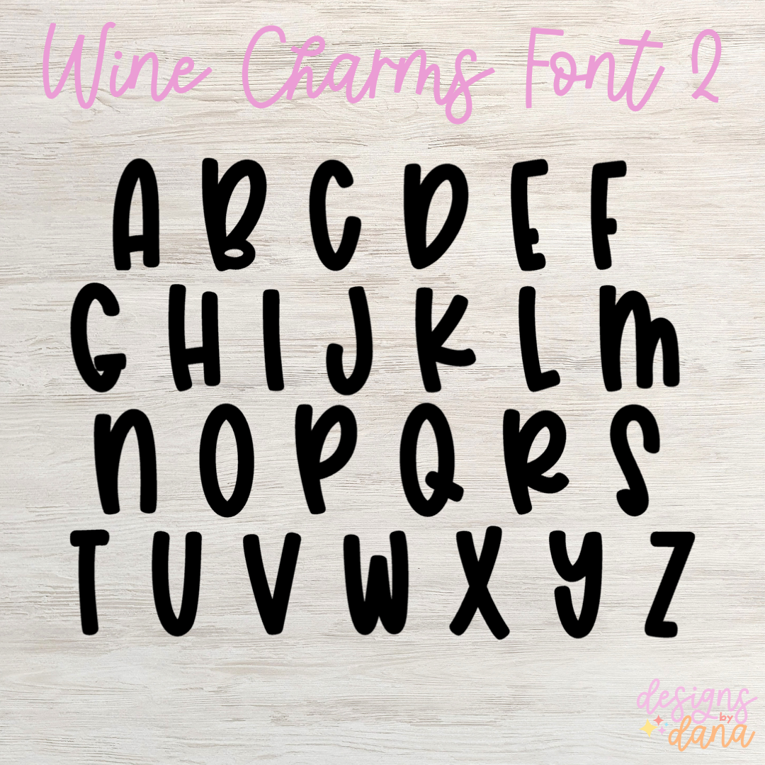 Letter Wine Charms - Font 2