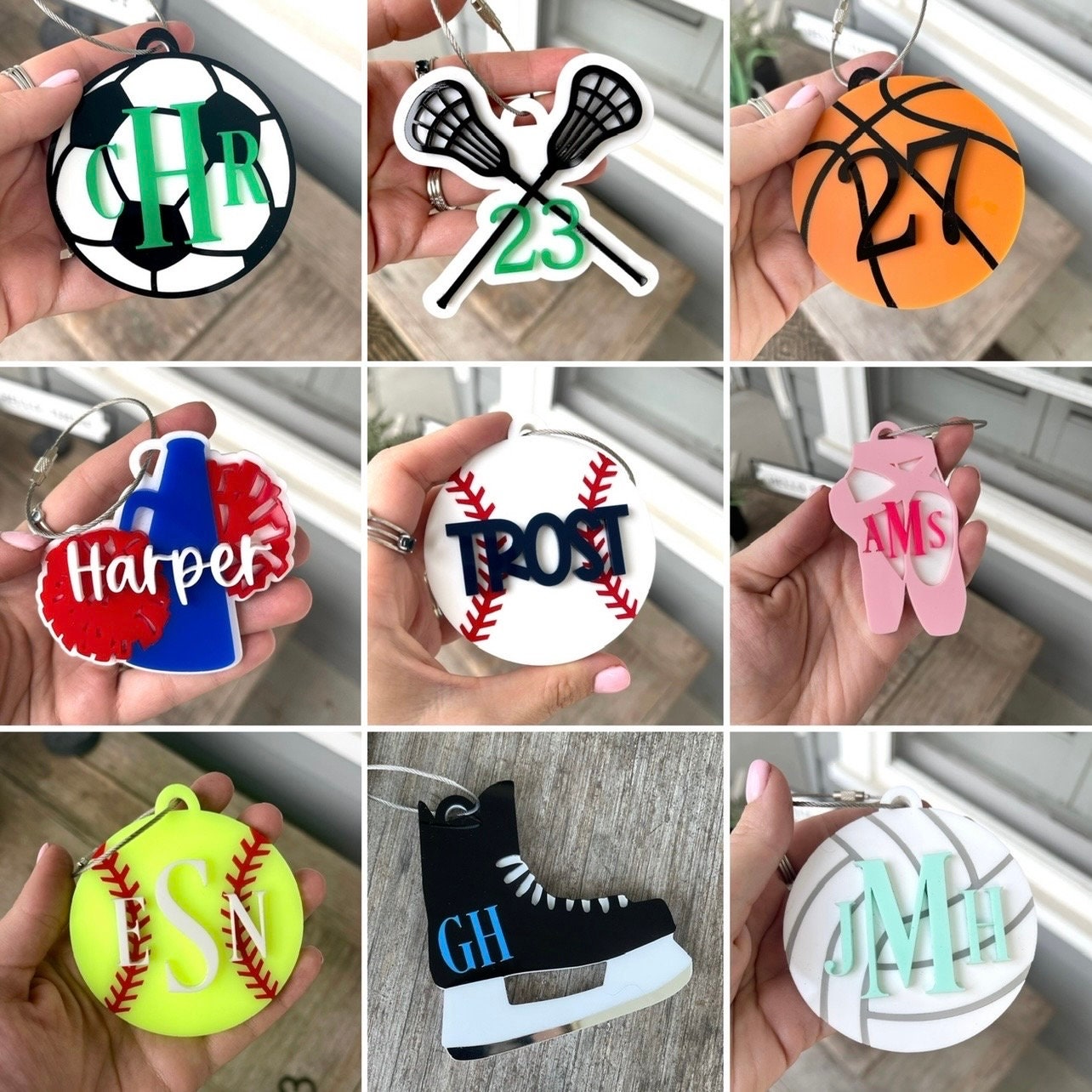 Poms Bag Tag for Kids Custom Name Poms Keychain Personalized Poms Team Gift Poms Coach Gift Poms Gift for Girl Gift for Boy Stocking Stuffer