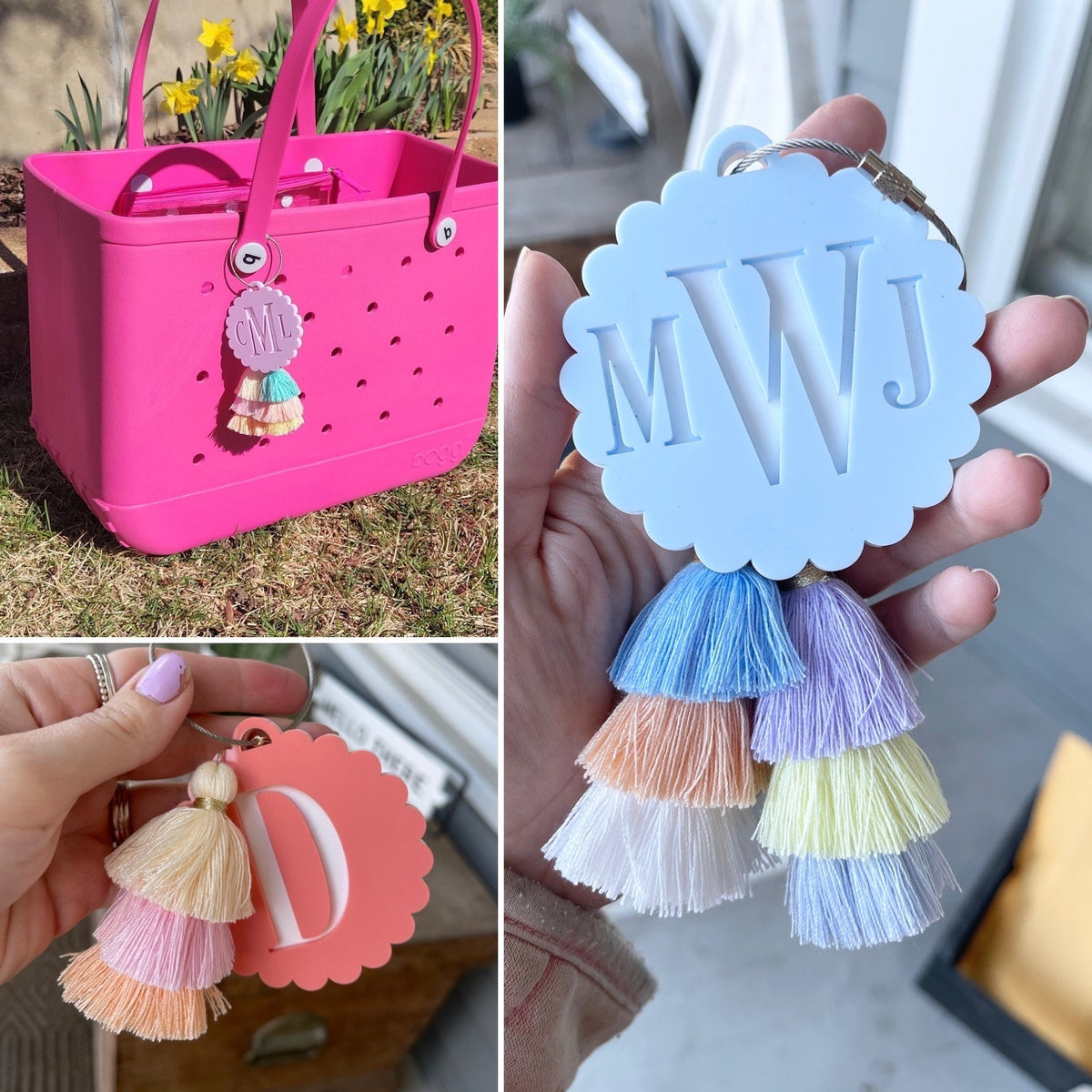 Bogg Bag Tag Personalized Bag Tag Gift for Teacher Gift for Mom Gift for Girl Monogram Bag Tag Keychain for Pool Bag Stocking Stuffer