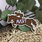 Horse Jumper Bag Tag for Kids Custom Name Horse Riding Keychain Personalized Equestrian Team Gift Equestrian Coach Gift Stocking Stuffer