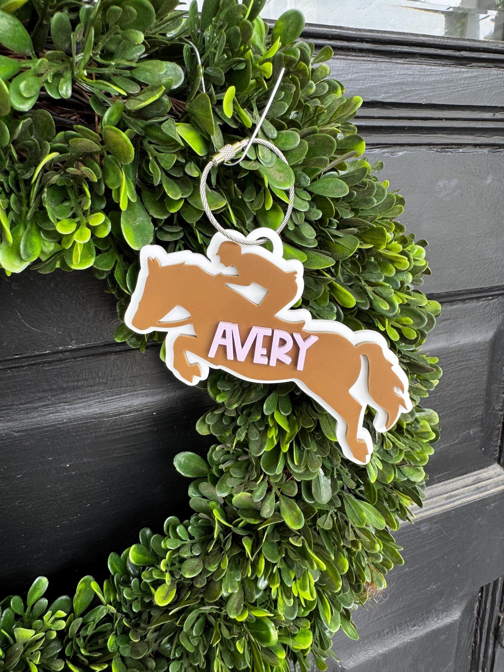 Horse Jumper Bag Tag for Kids Custom Name Horse Riding Keychain Personalized Equestrian Team Gift Equestrian Coach Gift Stocking Stuffer