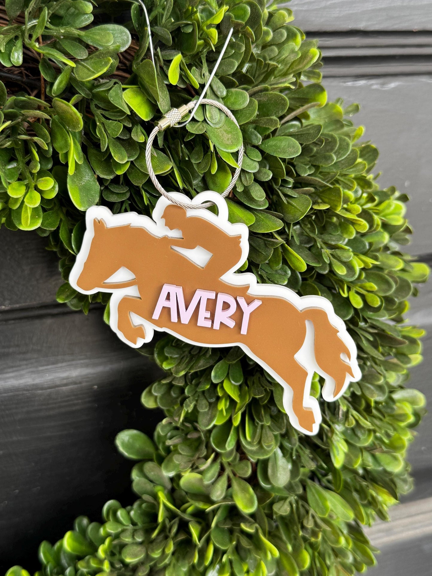 Horse Jumper Bag Tag for Kids Custom Name Horse Riding Keychain Personalized Equestrian Team Gift Equestrian Coach Gift Stocking Stuffer
