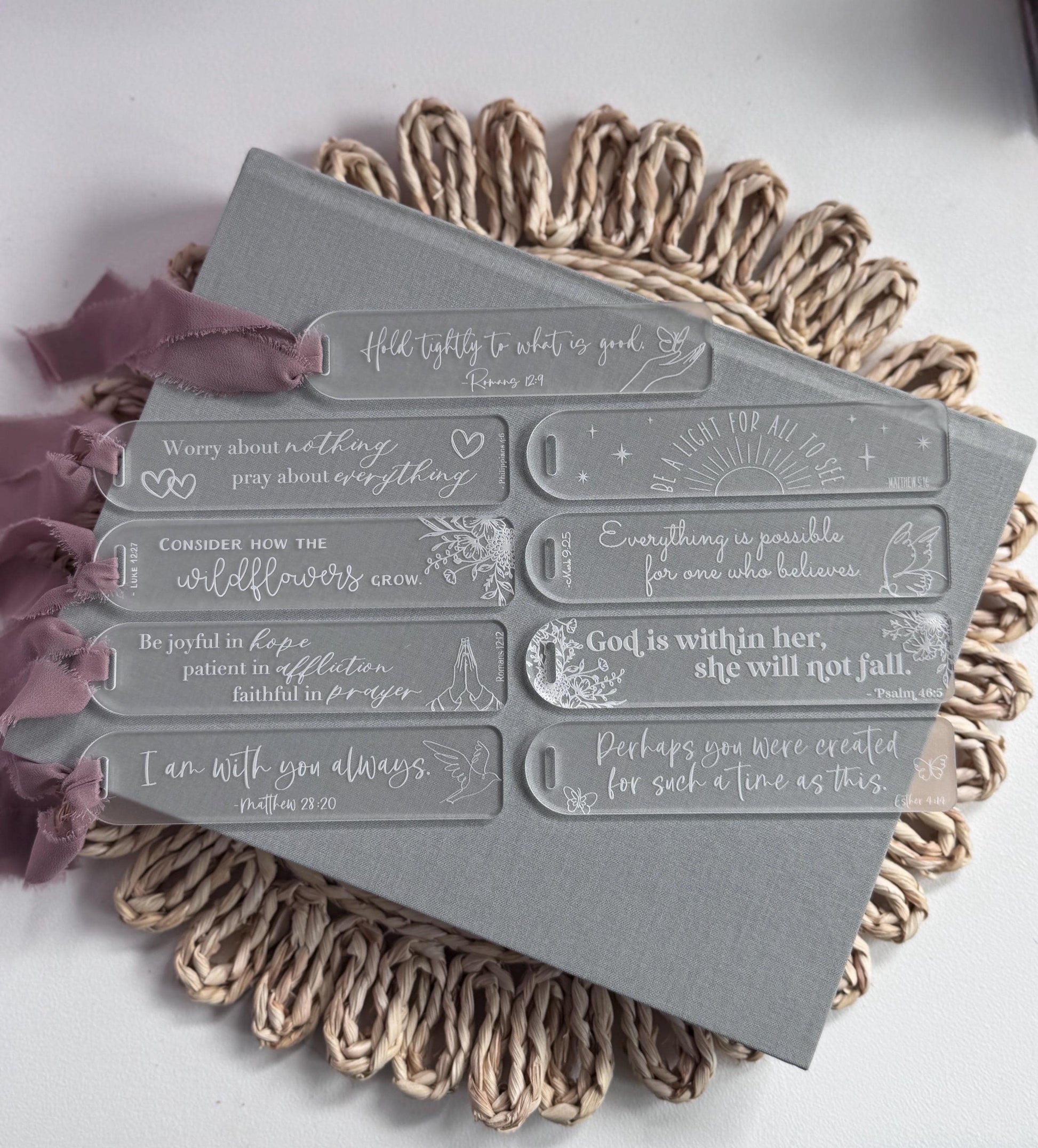 Bible Verse Acrylic Bookmark with Biblical Quote Religious Book Gift Church Gift Thoughtful Gift Kind Gift for Reader Gift for Book Lover