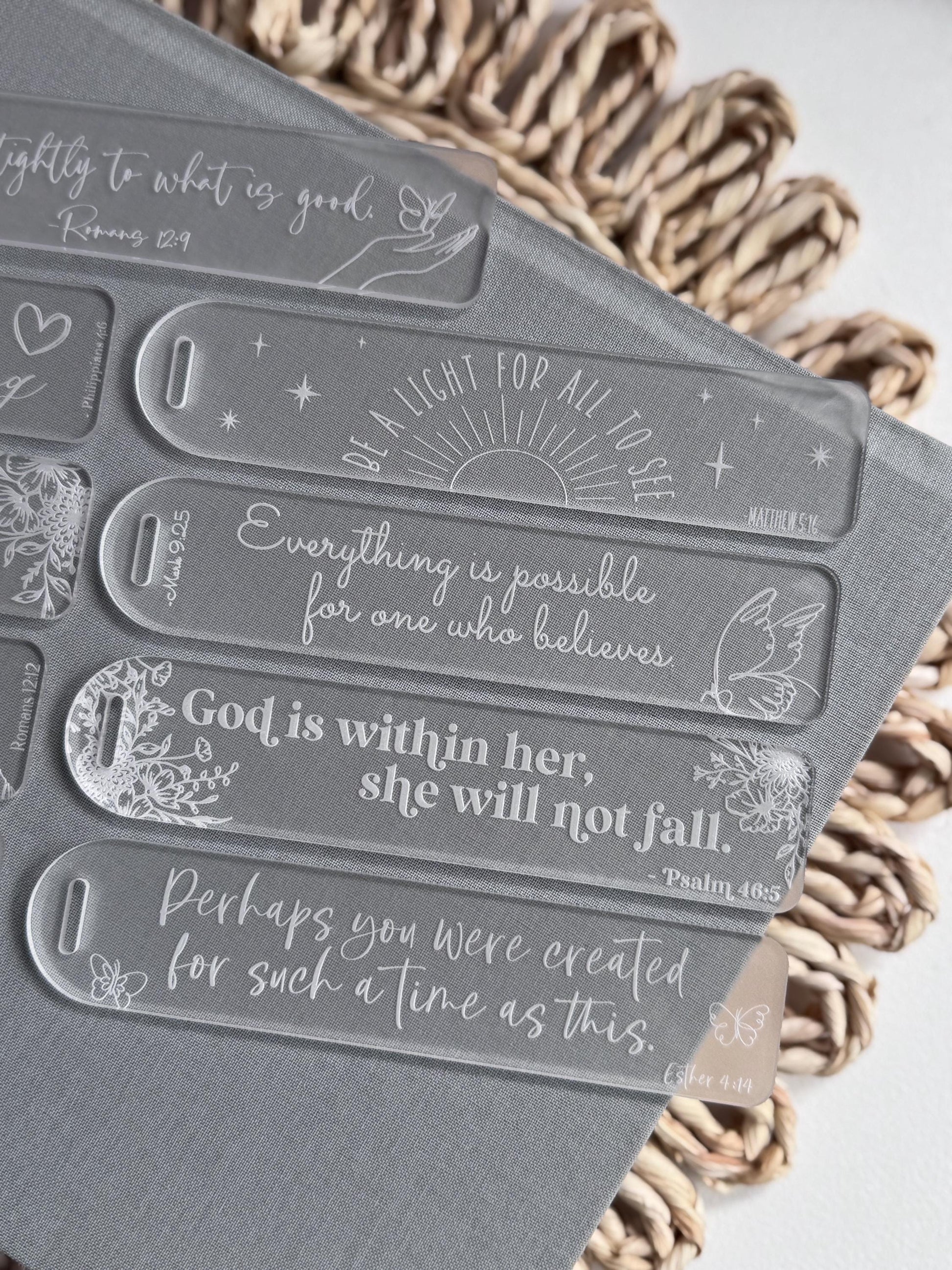 Bible Verse Acrylic Bookmark with Biblical Quote Religious Book Gift Church Gift Thoughtful Gift Kind Gift for Reader Gift for Book Lover