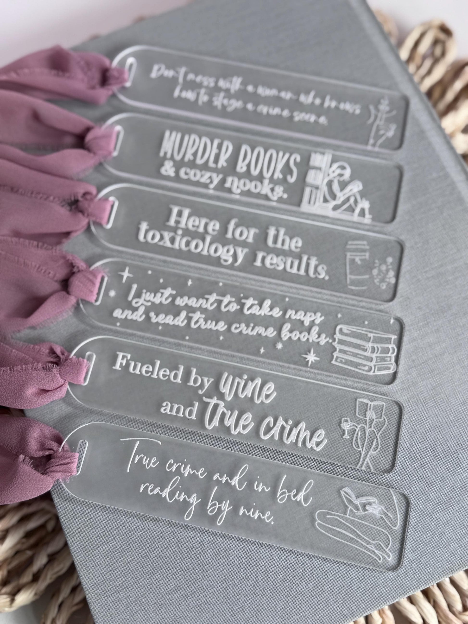 True Crime Acrylic Bookmark Psychological Thriller Bookmark True Crime Lover Gift Gift for Thriller Reader Reader Gift Gift for Book Lover