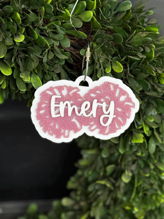 Poms Bag Tag for Kids Custom Name Poms Keychain Personalized Poms Team Gift Poms Coach Gift Poms Gift for Girl Gift for Boy Stocking Stuffer
