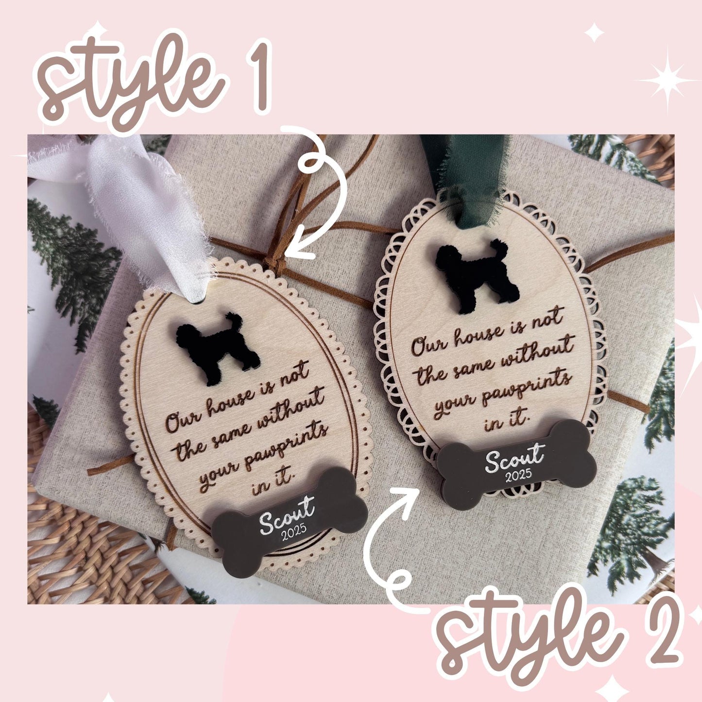 Pet Memorial Ornament Custom Ornament Pet Memorial Ornament Sentimental Gift Pet Keepsake Laser Ornament Handmade Ornament Pet Loss