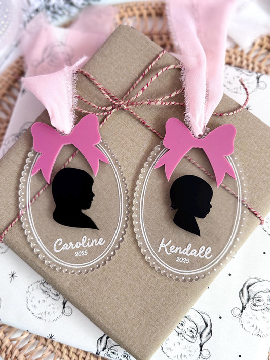 Silhouette Ornament Custom Ornament Keepsake Child Ornament Sentimental Gift Ornament Silhouette of Child Ornament for Kids Gift for Grandma