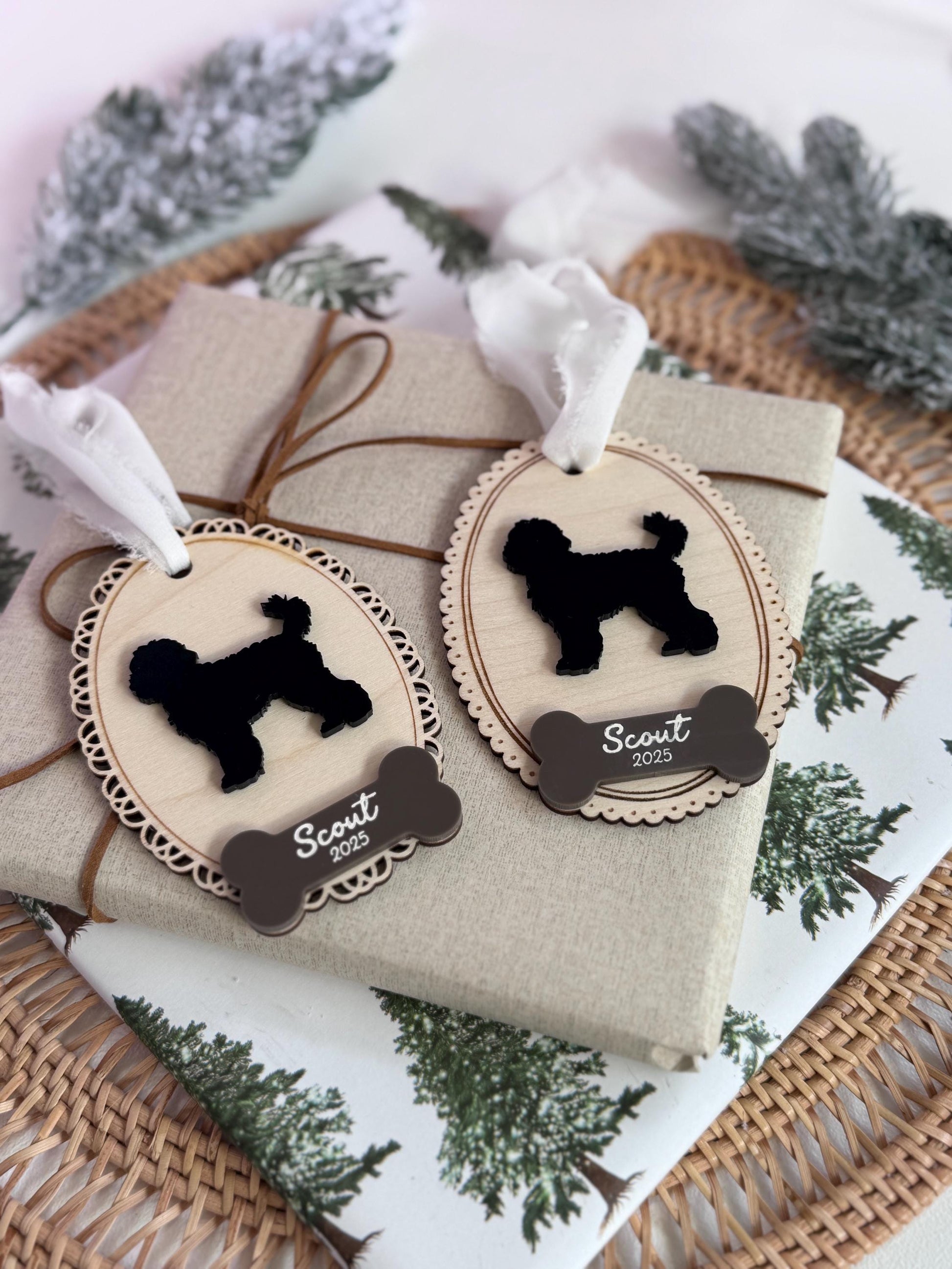 Pet Ornament Custom Ornament Laser Made Ornament Dog Silhouette Ornament Sentimental Gift Pet Owner Gift Keepsake Ornament Handmade Ornament