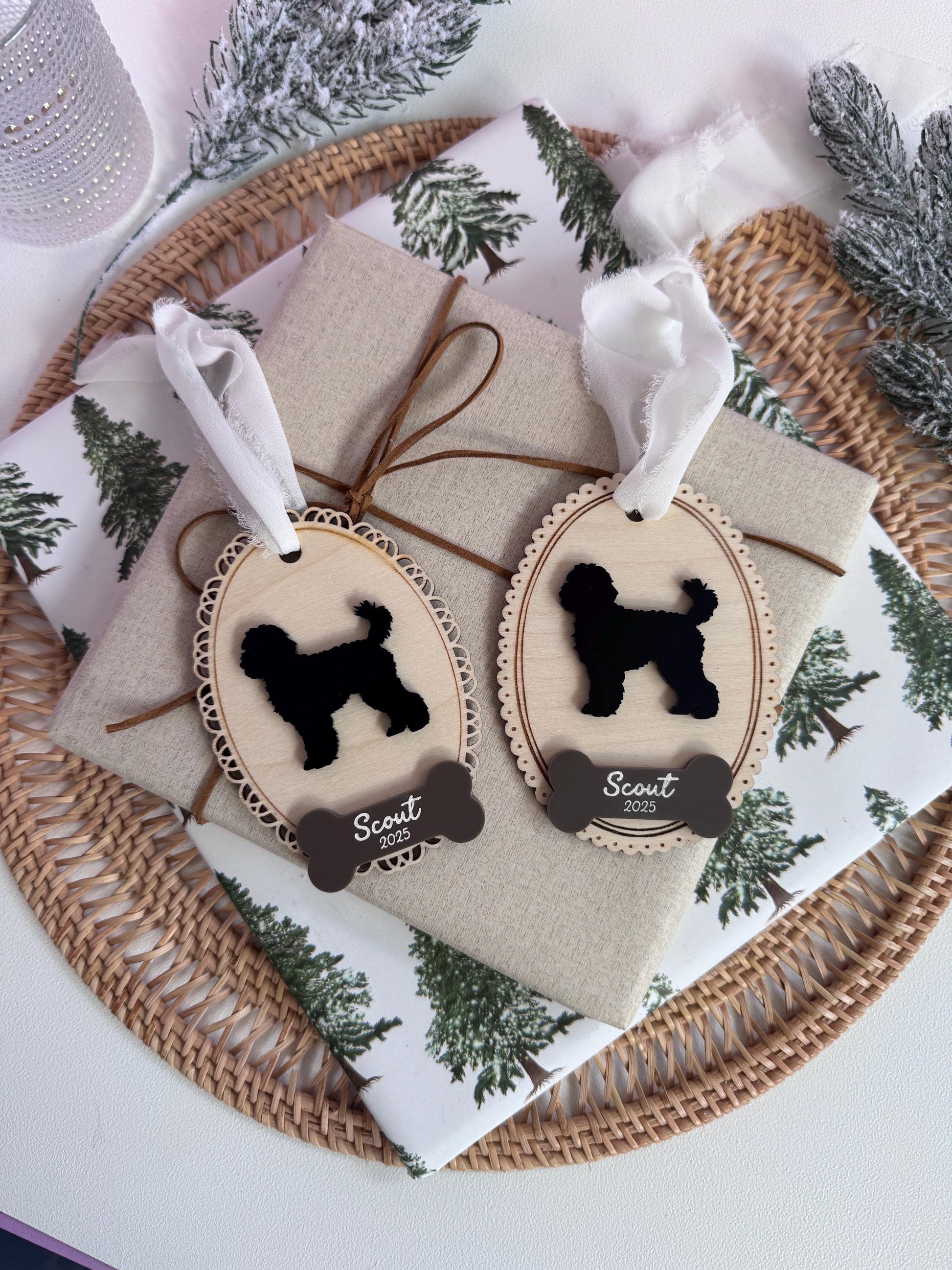 Pet Ornament Custom Ornament Laser Made Ornament Dog Silhouette Ornament Sentimental Gift Pet Owner Gift Keepsake Ornament Handmade Ornament